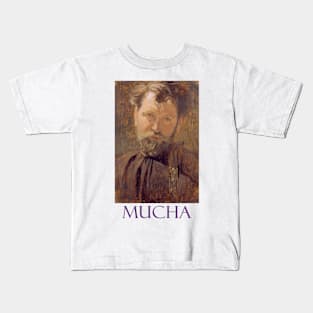 Self-Portrait by Alphonse Mucha Kids T-Shirt